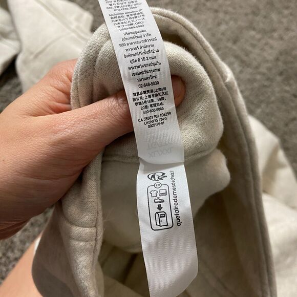 Lululemon Size XL XXL Scuba Oversized Funnel-Neck Half Zip Heathered Bone Gold - Picture 8 of 9